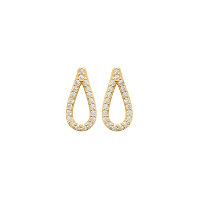 Boucles d'oreilles en plaqué or et oxydes de zirconium