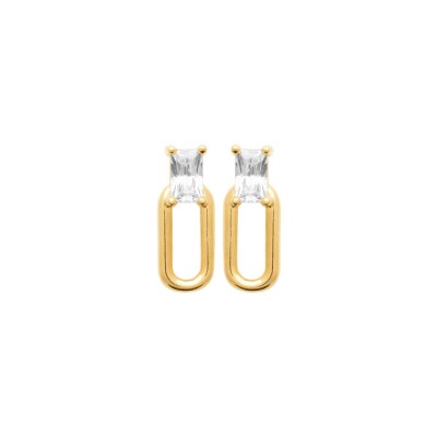 Boucles d'oreilles en plaqué or et oxydes de zirconium