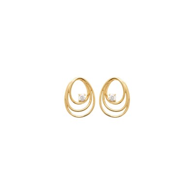 Boucles d'oreilles en plaqué or et oxydes de zirconium