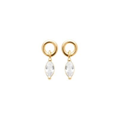 Boucles d'oreille pendantes en plaqué or et oxydes de zirconium