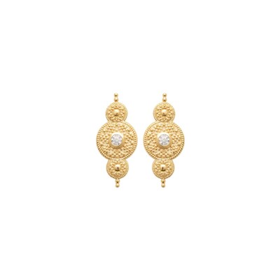 Boucles d'oreilles en plaqué or et oxydes de zirconium