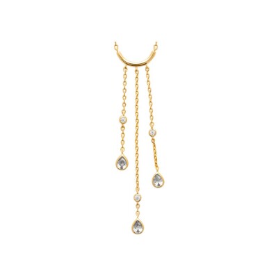Collier en plaqué or et oxydes de zirconium