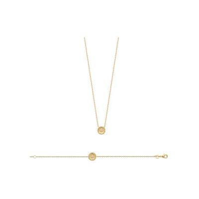 Collier en plaqué or et oxydes de zirconium