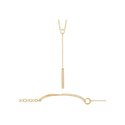 Collier en plaqué or et oxydes de zirconium