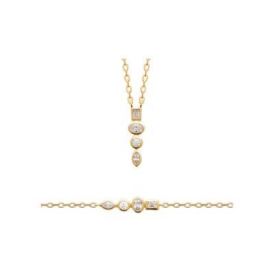 Collier en plaqué or et oxydes de zirconium