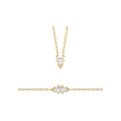 Collier en plaqué or et oxydes de zirconium