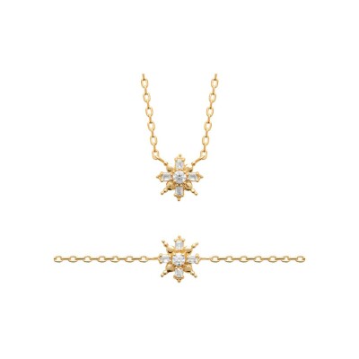 Collier en plaqué or et oxydes de zirconium