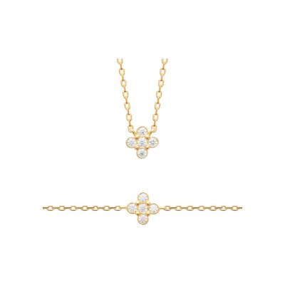 Collier en plaqué or et oxydes de zirconium