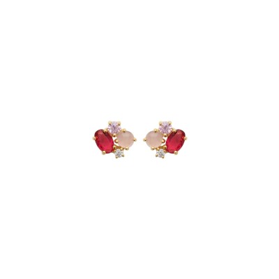 Boucles d'oreilles en plaqué or et oxydes de zirconium