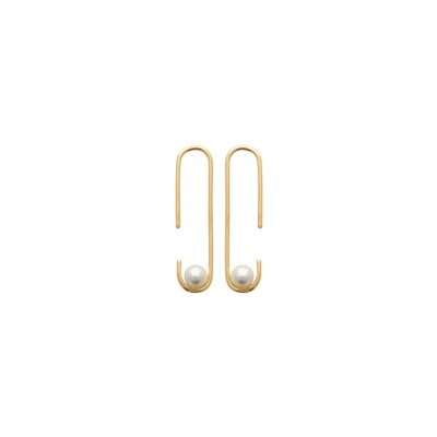 Boucles d'oreilles en plaqué or et perles d'imitation