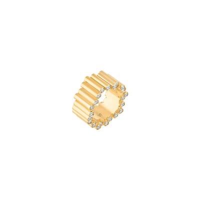 Bague Viltier Edge large Tranche en or jaune et diamants