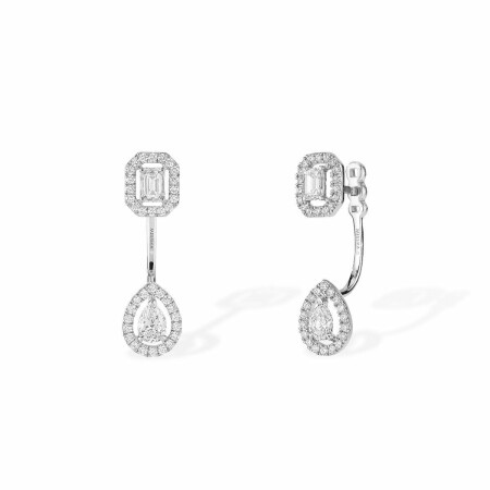 Messika My Twin Toi & Moi creole earrings, white gold, diamonds