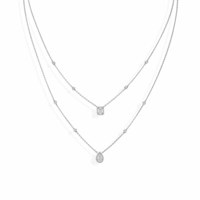 Messika My Twin double row necklace, white gold, diamonds