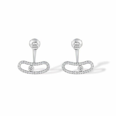 Boucles d'oreilles Messika Move Uno en or blanc et diamants