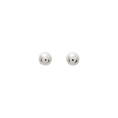 Puces d'oreilles boules en or blanc, 5mm