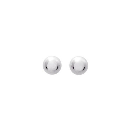 Puces d'oreilles en or blanc, 7mm