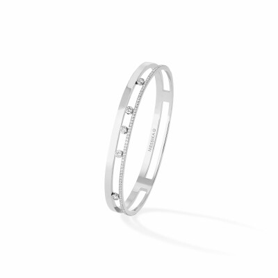 Bracelet bangle Messika Move Romane en or blanc et diamants