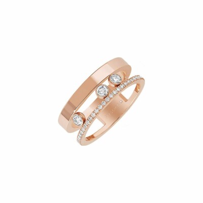 Messika Move Romane ring, rose gold, pavé diamonds