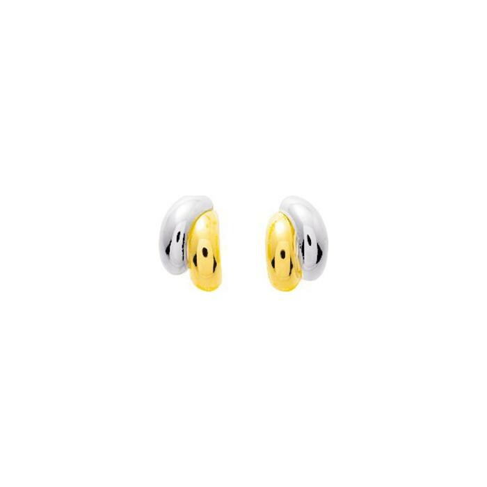 Boucles d'oreilles créoles en or jaune, or blanc