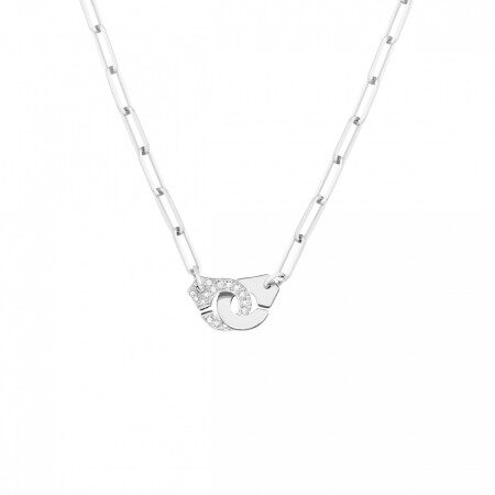 Collier Menottes dinh van en or blanc et diamants R12