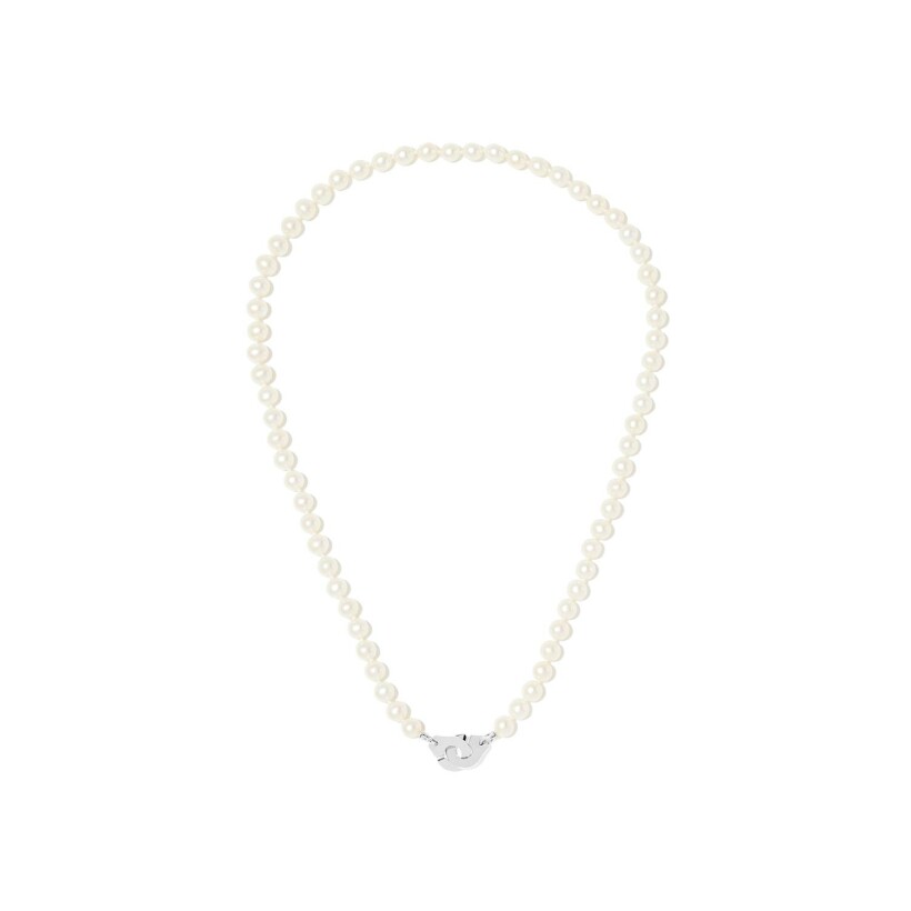 dinh van Menottes R10 necklace, white gold and pearls