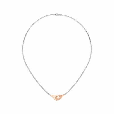 Collier Menottes dinh van R10 en or rose et argent