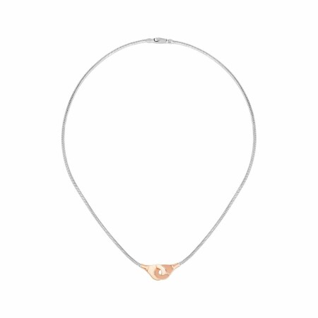 Collier Menottes dinh van R10 en or rose et argent