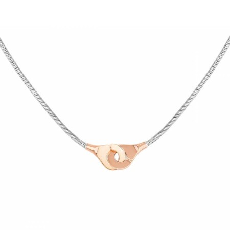 Collier Menottes dinh van R10 en or rose et argent