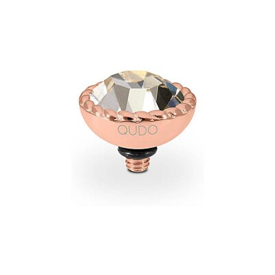 Top QUDO Bocconi en métal doré rose et pierre de couleur light gold quartz