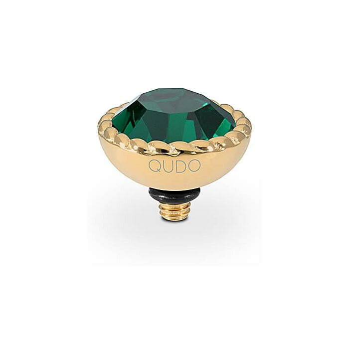 Top QUDO Bocconi en métal doré et pierre de couleur emerald