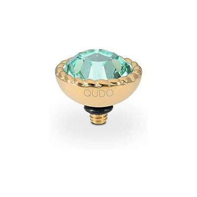Top QUDO Bocconi en métal doré et pierre de couleur chrysolite