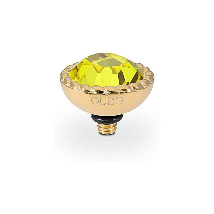 Top QUDO Bocconi en métal doré et pierre de couleur citrine