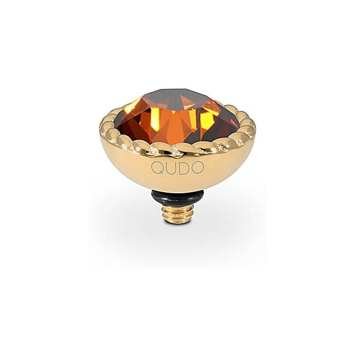 Top QUDO Bocconi en métal doré et pierre de couleur smoked amber
