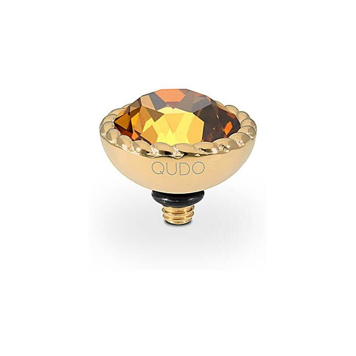 Top QUDO Bocconi en métal doré et pierre de couleur light amber