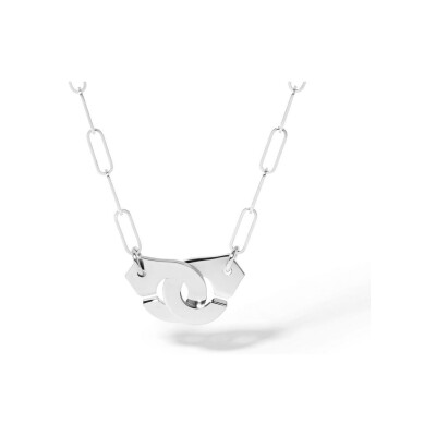 Collier Menottes dinh van en or blanc, moyen modèle, 44cm