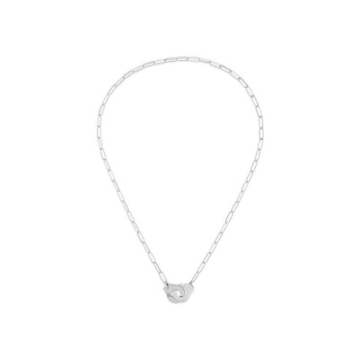 Collier Menottes dinh van en or blanc, moyen modèle, 44cm