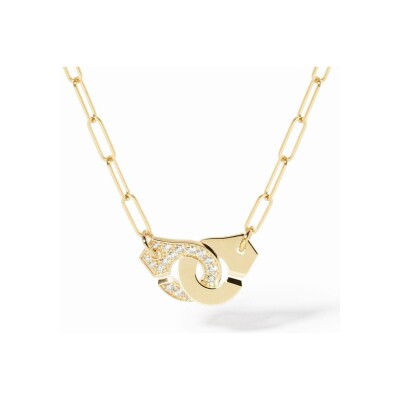 Collier Menottes dinh van en or jaune et diamants, moyen modèle, 44cm