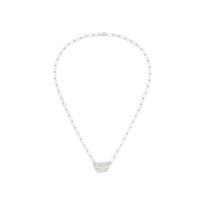 Collier dinh van Menottes dinh van en or blanc et diamant, modèle pavé