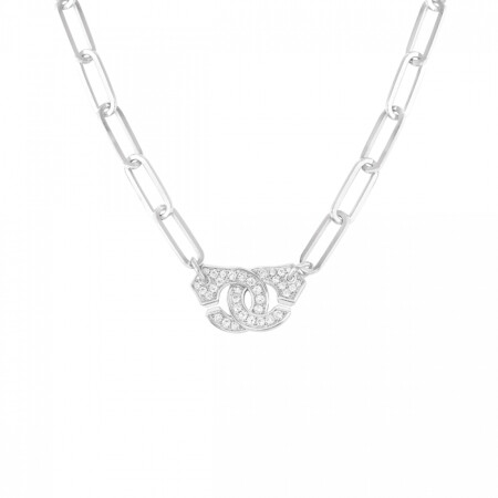 Collier Menottes dinh van en or blanc et diamants