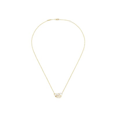 Collier dinh van Menottes dinh van en or jaune et nacre, petit modèle