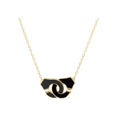 Collier dinh van Menottes dinh van en or jaune et onyx, petit modèle