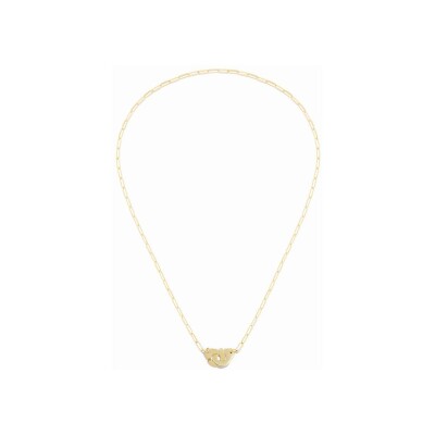Collier Menottes dinh van en or jaune, moyen modèle, 42cm