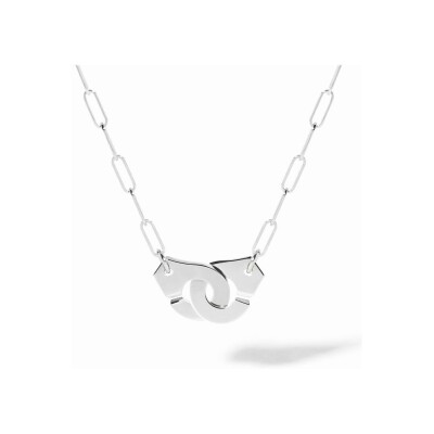 Collier Menottes dinh van en or blanc, petit modèle, 42cm