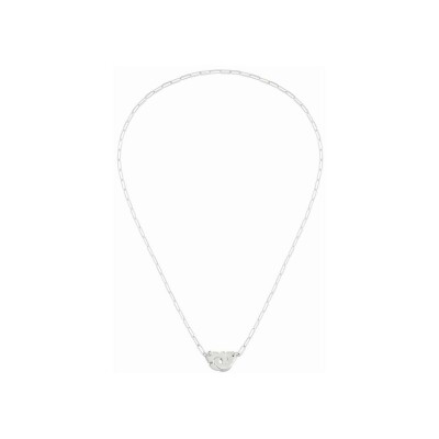 Collier Menottes dinh van en or blanc, petit modèle, 42cm