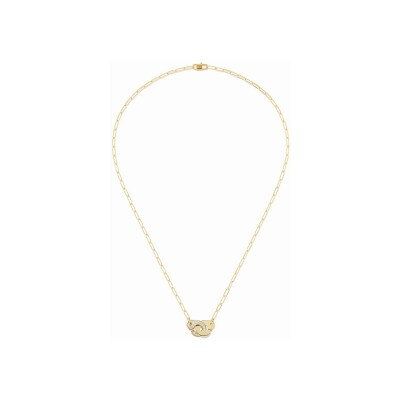 Collier Menottes dinh van en or jaune et diamants, petit modèle, 42cm