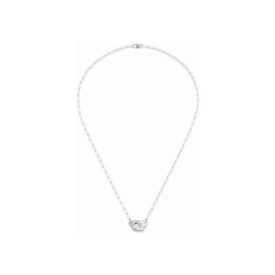 Collier Menottes dinh van en or blanc et diamants, petit modèle, 42cm