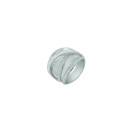 Bague Ph. Tisseront en or blanc et diamants, taille 53