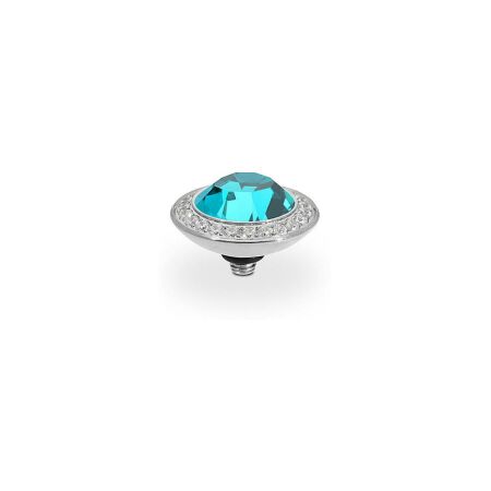 Top QUDO Tondo en acier et pierre de couleur blue zircon