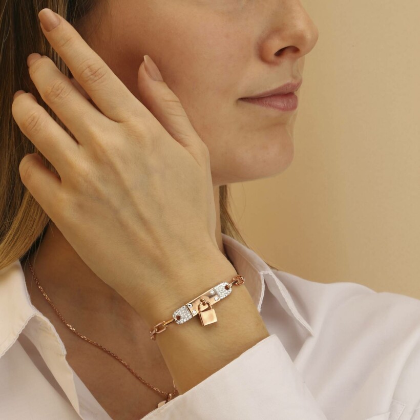 Bracelet Ph. Tisseront en or rose et diamants