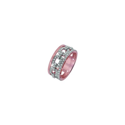 Bague Ph. Tisseront en or rose et diamants, taille 52